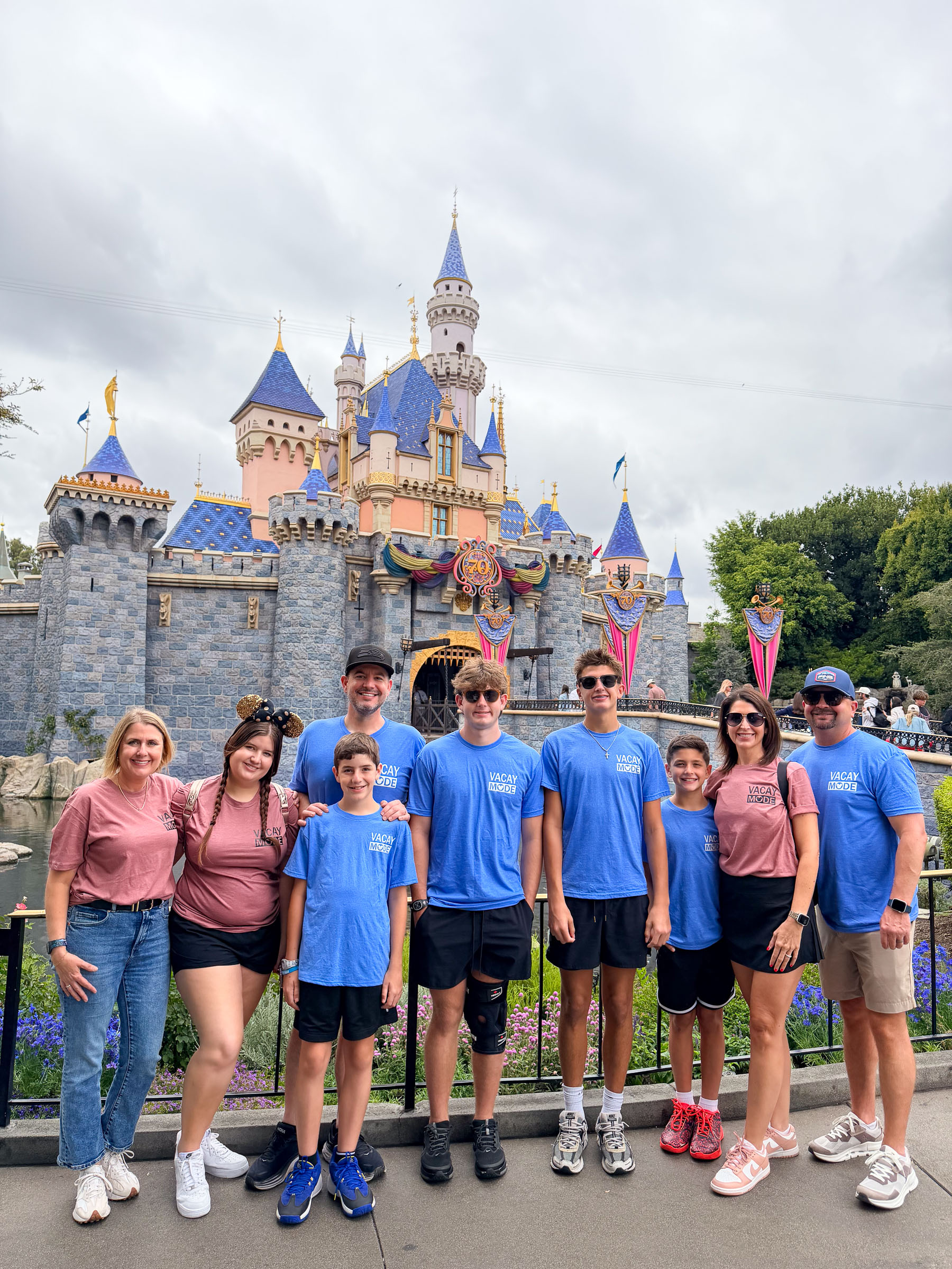 Family portrait at Sleeping Beauty Castle
